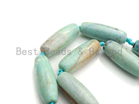 1pc/8pc Natural Turquoise Blue Agate Barrel Spacer Beads, Blue Black Agate Spacer Beads, Tibetan Dzi Beads, 14x40mm, sku#U884 BestbeadsbeyondUS