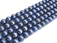Mystic Plated Blue Tiger Eye Beads, Round Blue Tiger Eye 8mm/10mm/12mm, Natural Tiger Eye, 15.5" Full Strand, sku#UA75