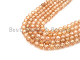2mm/3mm/4mm High Quality Sparkly Cubic Zirconia Beads, Faceted Sparkly Peach Color beads, 15.5inch full strand, SKU#U913