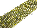 2mm/3mm/4mm High Quality Sparkly Cubic Zirconia Beads, Faceted Sparkly Olive Green Color beads, 15.5inch full strand, SKU#U914