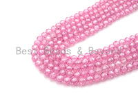 2mm/3mm/4mm High Quality Sparkly Cubic Zirconia Beads, Faceted Sparkly Pink Color beads, 15.5inch full strand, SKU#U918 BestbeadsbeyondUS