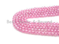 2mm/3mm/4mm High Quality Sparkly Cubic Zirconia Beads, Faceted Sparkly Pink Color beads, 15.5inch full strand, SKU#U918