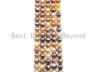 Mystic Plated Faceted Agate Beads, 6mm/8mm/10mm, Plated Champagne Brown Banded Agate Beads,15.5" Full Strand, SKU#UA79