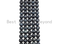 High Quality Natural Double Sided Turtle Shell Cut Blue Tiger Eye Coin Shape beads,10mm Checkerboard Cut Beads, 15.5" Full strand, Sku#UA86 Bestbeads&Beyond