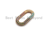 NEW Spring Snap Fully CZ Micro Pave Oval Carabiner Clasp, Oval Link Clasp, Connector Clasp, Oval Lock, 18x34mm/15x28mm, sku#H257