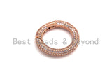 NEW Style Fully CZ Micro pave Round Clasp With Easy Open Spring, Ring Clasp, Carabiner Clasp, Charm Holder, Pave Clasp, 26mm, sku#H260