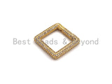 Fully CZ Micro pave Spring Snap Hook Clasp, Gold/Rose gold/Silver/Black, Square Shape Carabiner Clasp, 27mm, sku#H261 BestbeadsbeyondUS