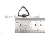 Clear CZ Micro pave Triangle Clasp, CZ Pave Lock, Gold/Silver/Rose Gold/Gunmetal Carabiner Clasp, 24x25mm, sku#H269