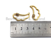 Colorful CZ Micro pave Angel Wing Shape Clasp, CZ Pave Clasp, 24K Gold Carabiner Clasp, 14x30mm, sku#H194