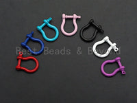 Enamel U Shape clasp, Enamel Clasp, White/Black/Royal Blue/Red/ Purple/Turquoise/Pink Screw Clasp,15x19mm, sku#H216