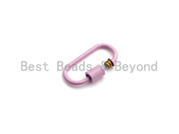 Colorful Enamel pave Oval Shape Clasp, Enamel Pave Clasp, Black/Red/Pink/White/Blue Carabiner Clasp, 14x26mm, sku#H239