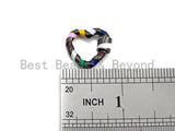 Rainbow Enamel Pave Heart Shape Clasp, Gold/Silver/Rose Gold/ Gunmetal Carabiner Clasp, Heart Screw Clasp,18x20mm, sku#H254