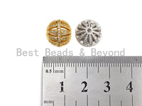 CZ Pave Cage beads, Cubic Zirconia 11x12mm Spacer Beads, Gold/Silver Spacer Beads, sku#Z875