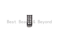 CZ Pave Big Hole beads, Cubic Zirconia Square Shape Spacer Beads, European Large hole Bead, 3.8x8mm, sku#Z877