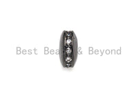 Big Hole CZ Pave Big Hole Spacer beads, Cubic Zirconia Spacer Beads, European Large hole Bead, 4x8mm, sku#Z879
