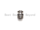 Big Hole CZ Pave beads, Cubic Zirconia Spacer Beads, European Large hole Bead, 4x6mm, sku#Z886