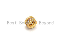 Big Hole CZ Pave beads, Cubic Zirconia Spacer Beads, European Large hole Bead, 4x6mm, sku#Z886