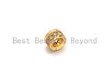 Big Hole CZ Pave beads, Cubic Zirconia Spacer Beads, European Large hole Bead, 4x6mm, sku#Z886