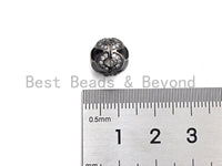 CZ Pave Round Spacer beads,  Enamel Black Dots Round Pave Ball, 11mm Cubic Zirconia Spacer Beads, sku#Z926