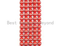 6mm/8mm/10mm/12mm ORANGE Pearl with Rhinestone Inlaid, Orange Round Mother of Pearl Beads, 15.5'' Full strand, Sku#V60