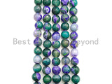 Natural Green Purple Fire Agate Beads, 6mm/8mm/10mm Round Faceted Fire Agate Beads, 15.5" Full Strand, Sku#UA71