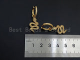 CZ Micro Pave CZ Gold Snake Earring, Snake Huggie Earrings, pave earrings, 13x37mm, sku#J259