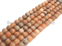 Peach Color Druzy Agate beads, 6mm/8mm/10mm/12mm/14mm Round Smooth Matte beads,Natural Agate Druzy Round Beads, 15.5inch strand, SKU#U851