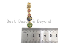 Colorful CZ Micro Pave Five Round Dots Dangle&Drop Earrings, Colorful CZ micro pave earrings, Statement Earrings, 47mm, sku#J275 Bestbeads&Beyond