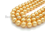 Quality Gold Mother of Pearl beads, 8mm/10mm/12mm Pearl Faceted Round beads, sku#T153 BestbeadsbeyondUS