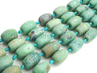 1pc/12pc Natural Turquoise Blue Agate Barrel Spacer Beads, Turquoise Blue Agate Spacer Beads, 13x20mm, sku#U882