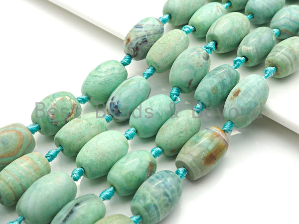 1pc/12pc Natural Turquoise Blue Agate Barrel Spacer Beads, Turquoise Blue Agate Spacer Beads, 13x20mm, sku#U882