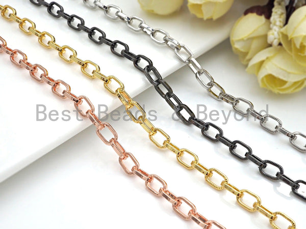6x9mm Paper Clip Chain by Yard, Gold/Silver/Rose Gold/Gunmetal Chain, Cross Link Chain, wholesale Bulk Chain necklace making, sku#E512