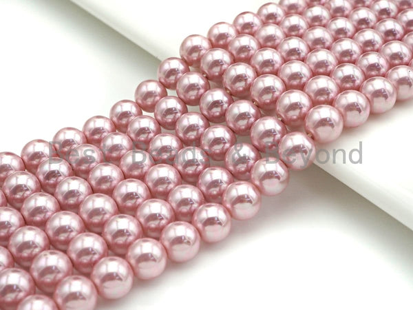 Natural Mother of Pearl Blush Pink Round Smooth beads, 8mm/10mm/12mm Pink MOP Beads, 15.5inch strand, SKU#T148