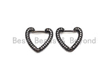 CZ Micro Pave Heart Shape Earrings,Huggie Hoop Earrings, Micro Pave CZ Cartilage Hoops, valentine's day gift,  19mm, sku#J283