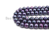 Mystic Plated Purple Tiger Eye Beads, Round Smooth 6mm/8mm/10mm Tiger Eye, 15.5" Full Strand, Sku#UA72 Bestbeads&Beyond