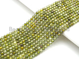 2mm/3mm/4mm High Quality Sparkly Cubic Zirconia Beads, Faceted Sparkly Olive Green Color beads, 15.5inch full strand, SKU#U914