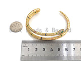 CZ Micro Pave Coiled Snake Bracelet with Emerald Eyes, Snake Bracelet, Wire bracelet, Bangle bracelet, sku#X154