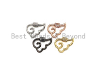 Clear CZ Micro pave Wing Clasp, CZ Pave Cloud Clasp, Gold/Silver/Rose Gold/Gunmetal Carabiner Clasp, 19x25mm, sku#H272