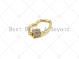 Small Clear CZ Micro pave Lip Shape Clasp, 18k Gold CZ Pave Clasp, Lip Carabiner Clasp, lip Connector, Lip Charm,9x15mm, sku#LK10