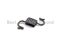 CZ Micro Pave Square Lock Clasp, Interlock Micro pave Clasp, Interlocking Clasp Fastener, 13x25mm, sku#H281 BestbeadsbeyondUS