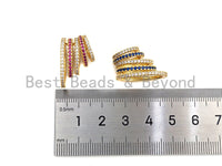 CZ Micro Pave Cobalt/Fuchsia/Green/Clear Swirl Ring Pendant, CZ Pave Necklace Pendant, 22x14 mm, sku#F1126