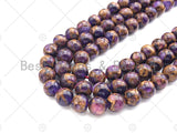 Gold Clinquant Beads, 4mm/6mm/ 8mm/10mm/12mm, Cloisonne Purple Color, 15.5" Full Strand Wholesale Gemstones,sku#U953 Bestbeads&Beyond