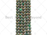 Gold Clinquant Beads, 4mm/6mm/ 8mm/10mm/12mm, Cloisonne Green Colors, 15.5" Full Strand Wholesale Gemstones,sku#U957