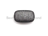 Large Clear CZ Micro Pave Barrel Rectangle Spacer Beads, SKU#X145