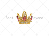 3D Shape Micro CZ Pave Crown Pendant, Gold Crown Charm,  Crown Beads, Jewelry Findings, 14x18mm, sku#LK48 Bestbeads&Beyond