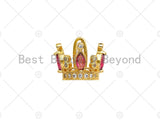 3D Shape Micro CZ Pave Crown Pendant, Gold Crown Charm,  Crown Beads, Jewelry Findings, 14x18mm, sku#LK48 Bestbeads&Beyond