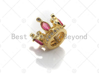 3D Shape Micro CZ Pave Crown Pendant, Gold Crown Charm,  Crown Beads, Jewelry Findings, 14x18mm, sku#LK48 Bestbeads&Beyond