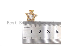 PRESELLING CZ Micro Pave Stud Earring Wires, Five Star Shape Earrings, Clear CZ micro pave earrings, 14mm, sku#J225