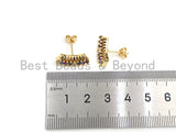 PRESELLING CZ Micro Pave Stud Earring Wires, Rainbow Shape Earrings, Colorful CZ micro pave earrings, 8x17mm, sku#J228