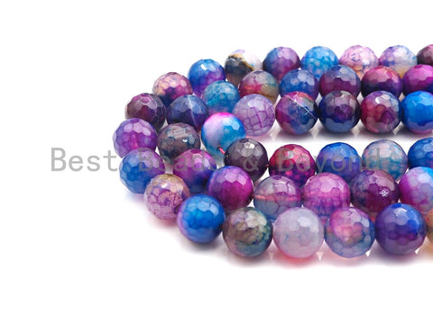 NEW Galaxy color Natural Agate Beads, 8mm/10mm/12mm Multicolor Round Faceted Agate Beads, 15.5" Full Strand, sku#U945